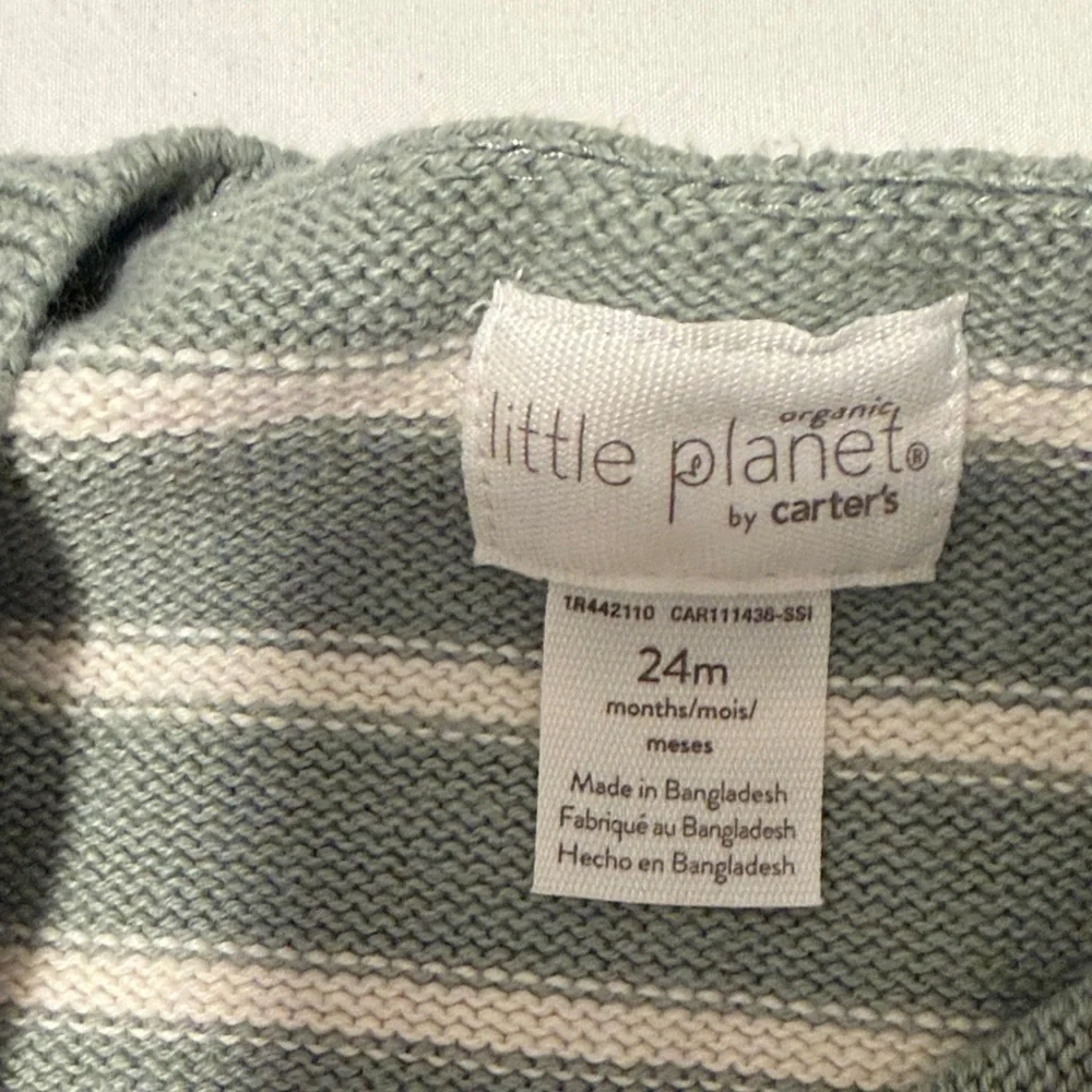 Carter's Gray and White Striped Footie